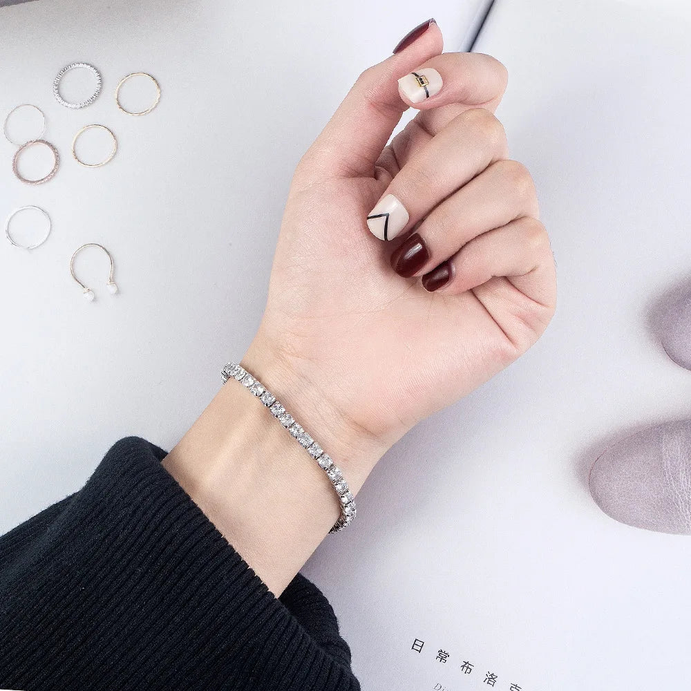 Isla by Lunara – S925 Sterling Silver Zirconia Tennis Bracelet